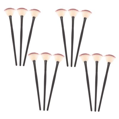 12-Piece Fan-Shaped Facial Applicator Brush Set