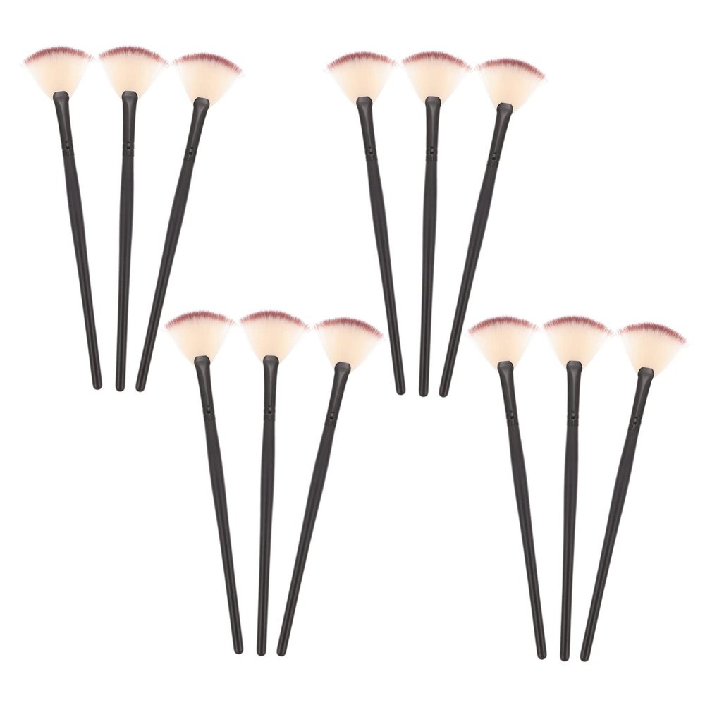 12-Piece Fan-Shaped Facial Applicator Brush Set
