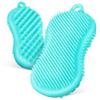 Silicone Body Exfoliating Brush, 2-Piece Set, Green, for Bath and Shower view 1