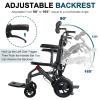 Ultralight Foldable Transport Wheelchair for Seniors with Handbrake view 2