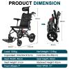 Ultralight Foldable Transport Wheelchair for Seniors with Handbrake view 3