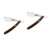 Healeved 2-Piece Men's Vintage Stainless Steel Razors with Wooden Handles view 1