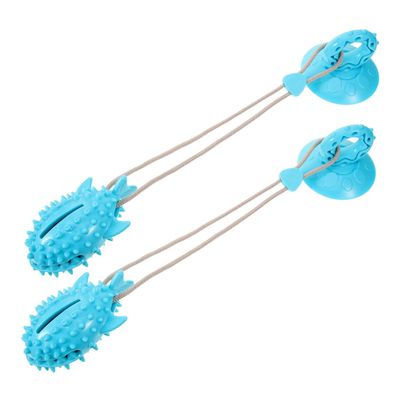 Supvox 2-Piece Interactive Suction-Cup Dog Toy for Large and Small Dogs, Treat Dispenser and Chew Toy in Colorful Design