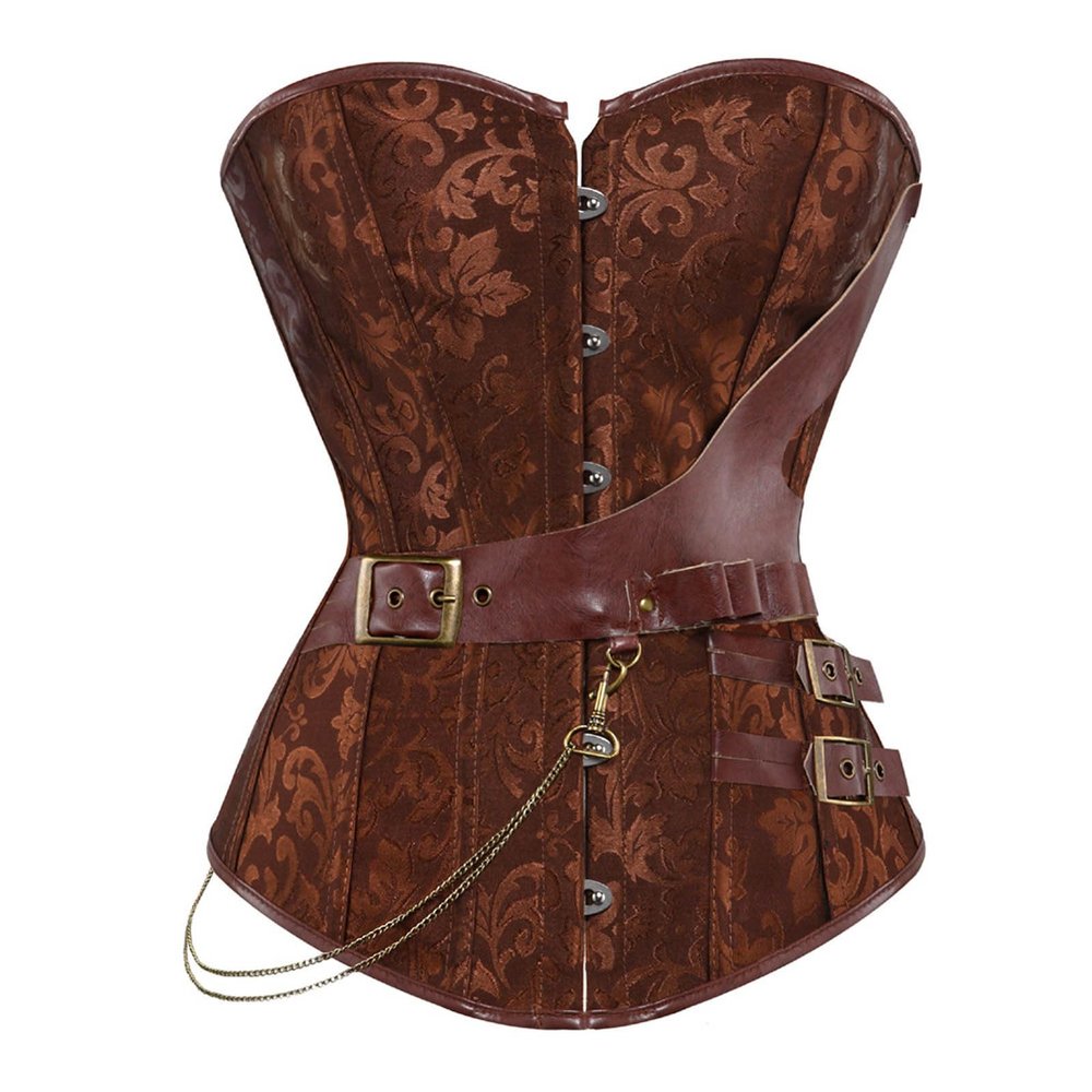 TRIGLICOLEUM Women's Full-Bust Tummy-Control Corset Top