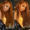 Brazilian Curly Human Hair Bundle, 30#, Remy Hair, Brown, 1/3/4, Kinky Curly Extensions, Burgundy Hair Weave (1B30, 16 Inches, 1 Bundle) view 3