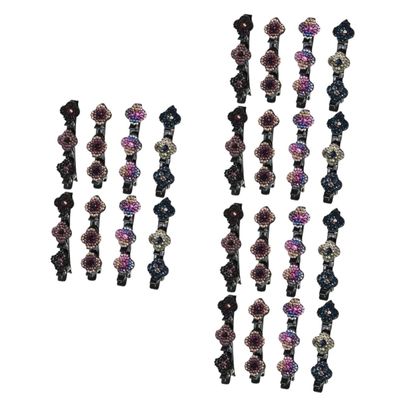 FRCOLOR 1-Piece Braided Rhinestone Hair Clip