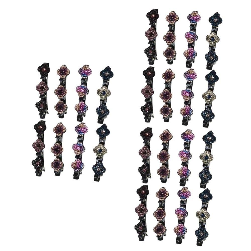 FRCOLOR 1-Piece Braided Rhinestone Hair Clip