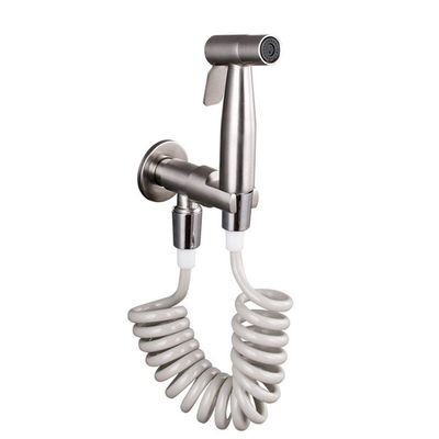 Stainless Steel Sprayer Set, Wall-Mounted Adjustable Toilet Faucet with 3 m Hose