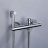 Matte Black and Chrome Bathroom Spray Set, Solid Brass Hot and Cold Mixer Faucet view 2