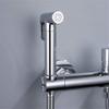 Matte Black and Chrome Bathroom Spray Set, Solid Brass Hot and Cold Mixer Faucet view 4