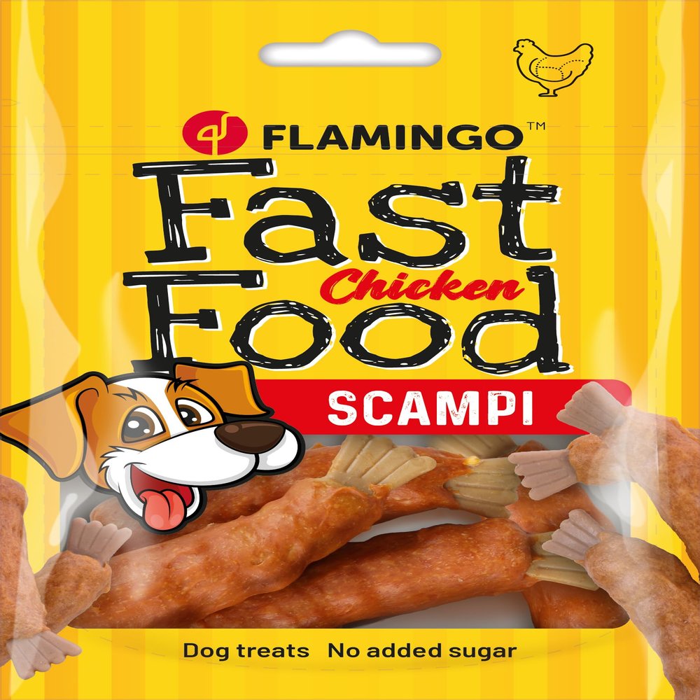 Flamingo Snacks Fast Food Scampi with Chicken 5 pcs 120g - No Added Sugar