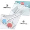 Back Scrubber Brush with Long Handle, Pink Plastic and Silicone view 4