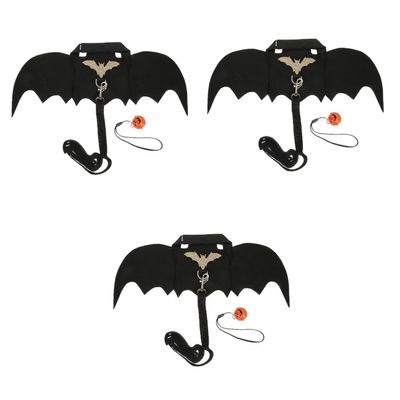 Kisangel 3-Piece Decorative Rabbit Harness Set with Bat Wings for Halloween, Leash and Bells
