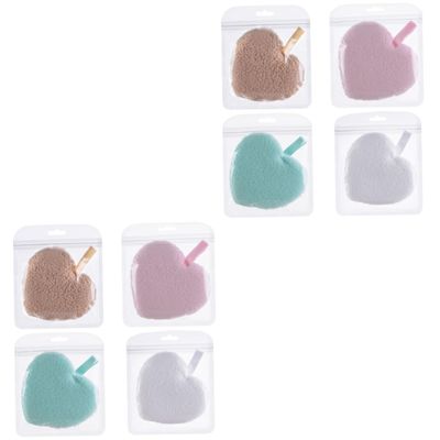 Healeved 8-Piece Reusable Makeup Remover Pads, Heart-Shaped Facial Cleansing Sponges for Gentle Makeup Removal and Deep Pore Cleansing