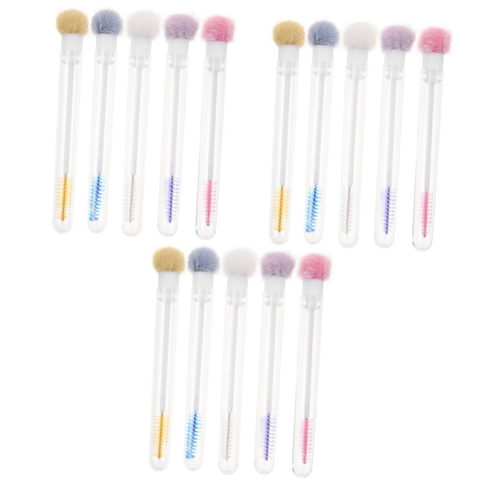 FOMIYES 15-Piece Eyelash Spoolie Brushes with Tubes
