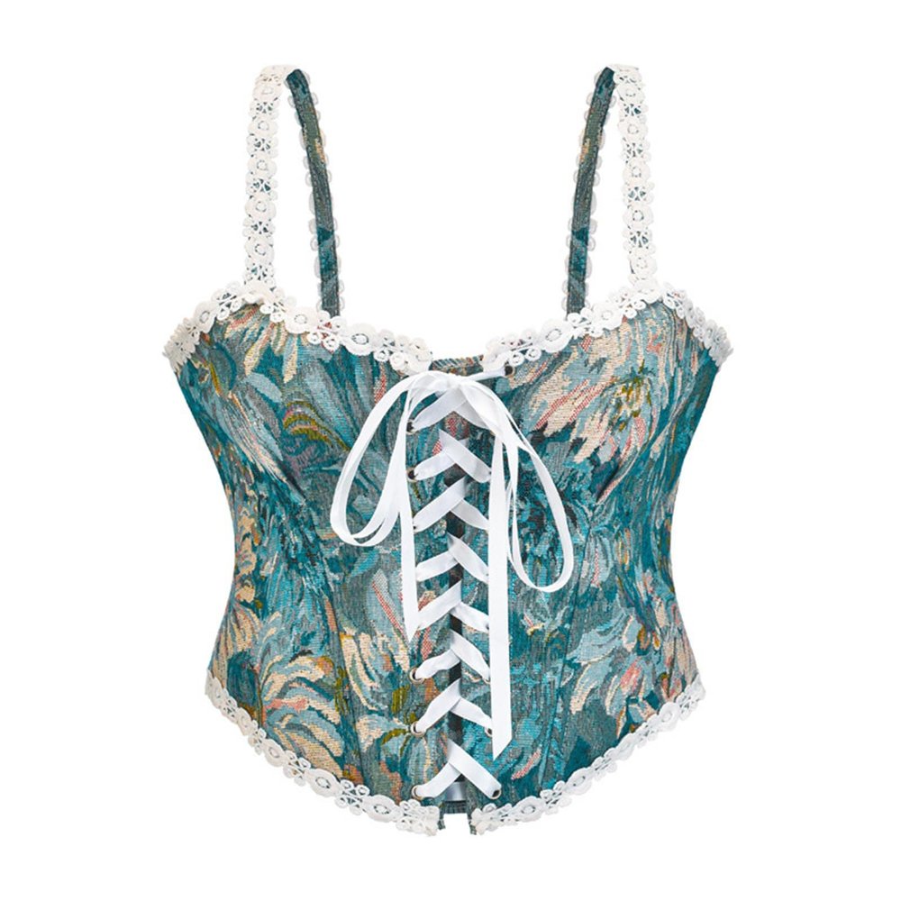 TRIGLICOLEUM Women's Underbust Corset Top with Lacing
