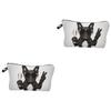 Healeved 2-Piece Waterproof Cosmetic Bag Set with Dog and Glass Print view 1