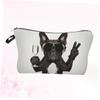 Healeved 2-Piece Waterproof Cosmetic Bag Set with Dog and Glass Print view 2