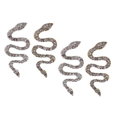 FRCOLOR 12-Piece Snake Nail Charms with Crystals
