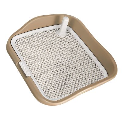 Jiawu Dog Toilet with Splash-Preventing Raised Fence, Coffee