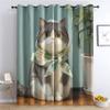 Cat Window Curtains - Cute Funny Pet Design, Blackout Thermal Curtains, 2-Piece Set, H 175 x W 140 cm, U-#226 view 1