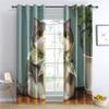 Cat Window Curtains - Cute Funny Pet Design, Blackout Thermal Curtains, 2-Piece Set, H 175 x W 140 cm, U-#226 view 2