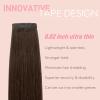 FUOTONBUTY Human Hair Tape-In Extensions, Double-Stitched, Seamless, Medium Brown, 35.6 cm, 50 g, 20 Pieces view 2