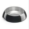 lionto Melamine Pet Bowl with Non-Slip Base, 420 ml Stainless Steel Insert, Black view 1