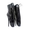 18 cm High Heels Ballet Lace-Up Boots, Short, Black | 38 view 3