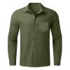 Duohropke Men's Long-Sleeve Linen-Cotton Shirt, Oversized Casual Summer Shirt view 4