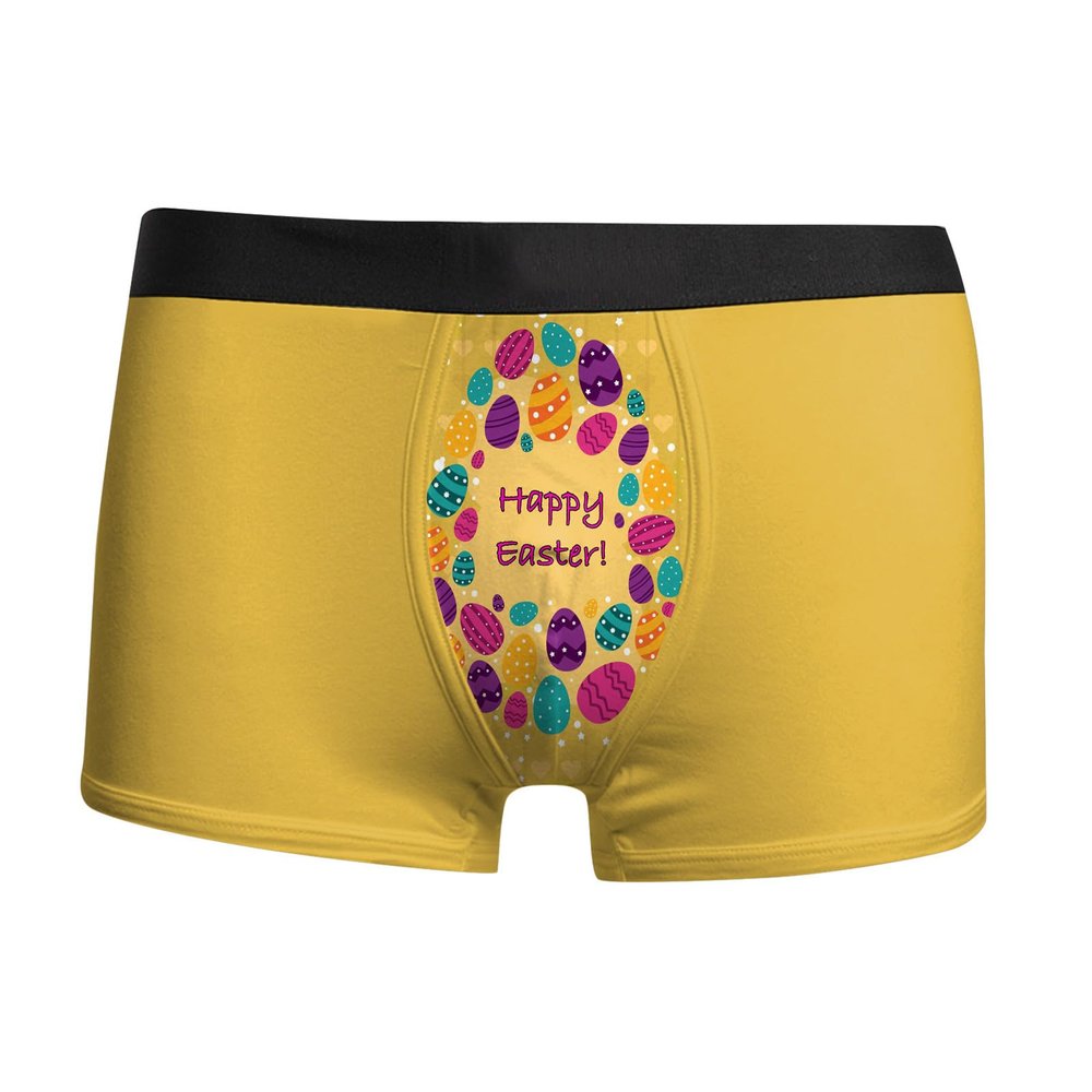 SRZYMJ Men's Yellow Viscose Boxer Shorts with Open Fly
