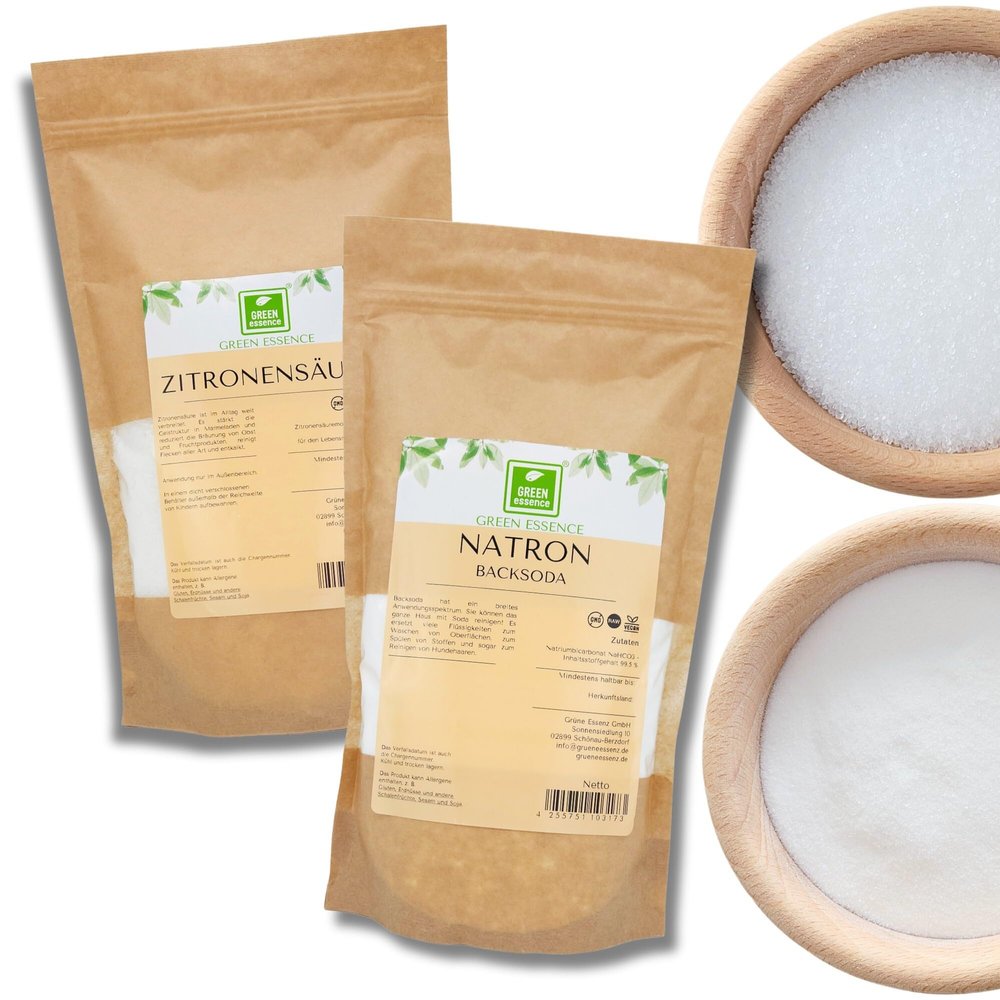 Baking Soda 1 kg + Food-Grade Citric Acid 1 kg, 2-Piece Set