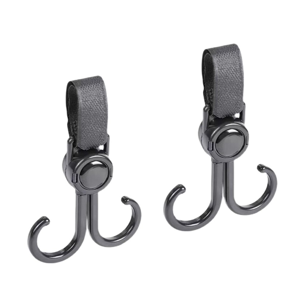 2-Pack Double Swivel Hooks for Strollers and Bicycles