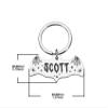 Personalized Pet ID Tag with Halloween Bat Engraving, Silver view 2