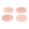 4 Natural Rune Stones with Engraved Reiki Symbols, Flat Oval Meditation Stones with Storage Pouch (Rose Quartz) view 2