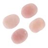 4 Natural Rune Stones with Engraved Reiki Symbols, Flat Oval Meditation Stones with Storage Pouch (Rose Quartz) view 3