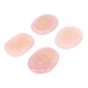 4 Natural Rune Stones with Engraved Reiki Symbols, Flat Oval Meditation Stones with Storage Pouch (Rose Quartz) view 4
