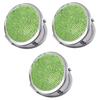Healeved 3-Piece Folding Compact Mirrors, Portable Double-Sided Rhinestone Makeup Mirrors, Light Green view 1