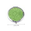 Healeved 3-Piece Folding Compact Mirrors, Portable Double-Sided Rhinestone Makeup Mirrors, Light Green view 4