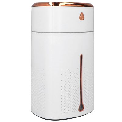 Desk Air Humidifier, White, 1000 mL, USB, Colorful LED Light, Touch Control, for Home, Office, and Dorm