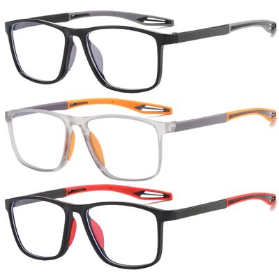 Fsread Men's Reading Glasses 3-Pack, Sporty Design, Lightweight Flexible Blue-Light-Blocking, +1.0