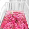 Morbuy Baby Crib Fitted Sheet, Rose Blossom Pattern, 90 x 55 cm view 2