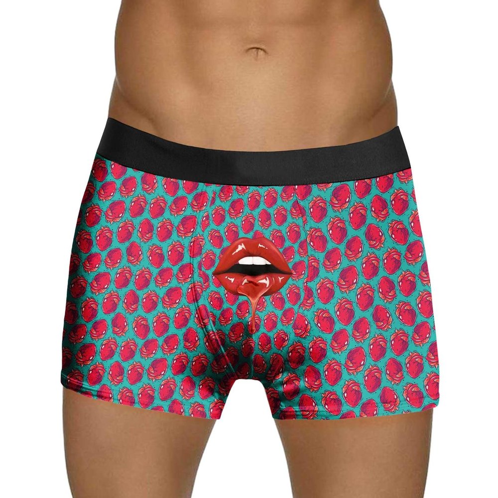 SRZYMJ Men's Boxer Shorts, Blue Viscose Underwear with Open Fly