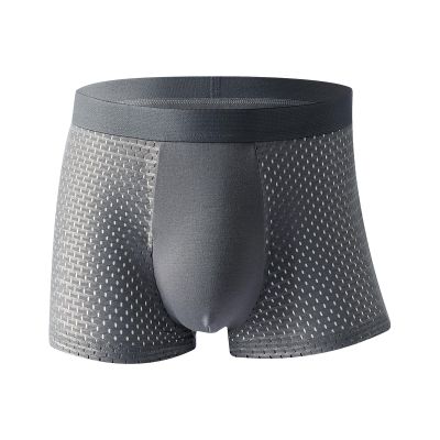 SRZYMJ Men's Boxer Shorts, Soft Breathable Viscose Underwear with Open Fly, Dark Gray