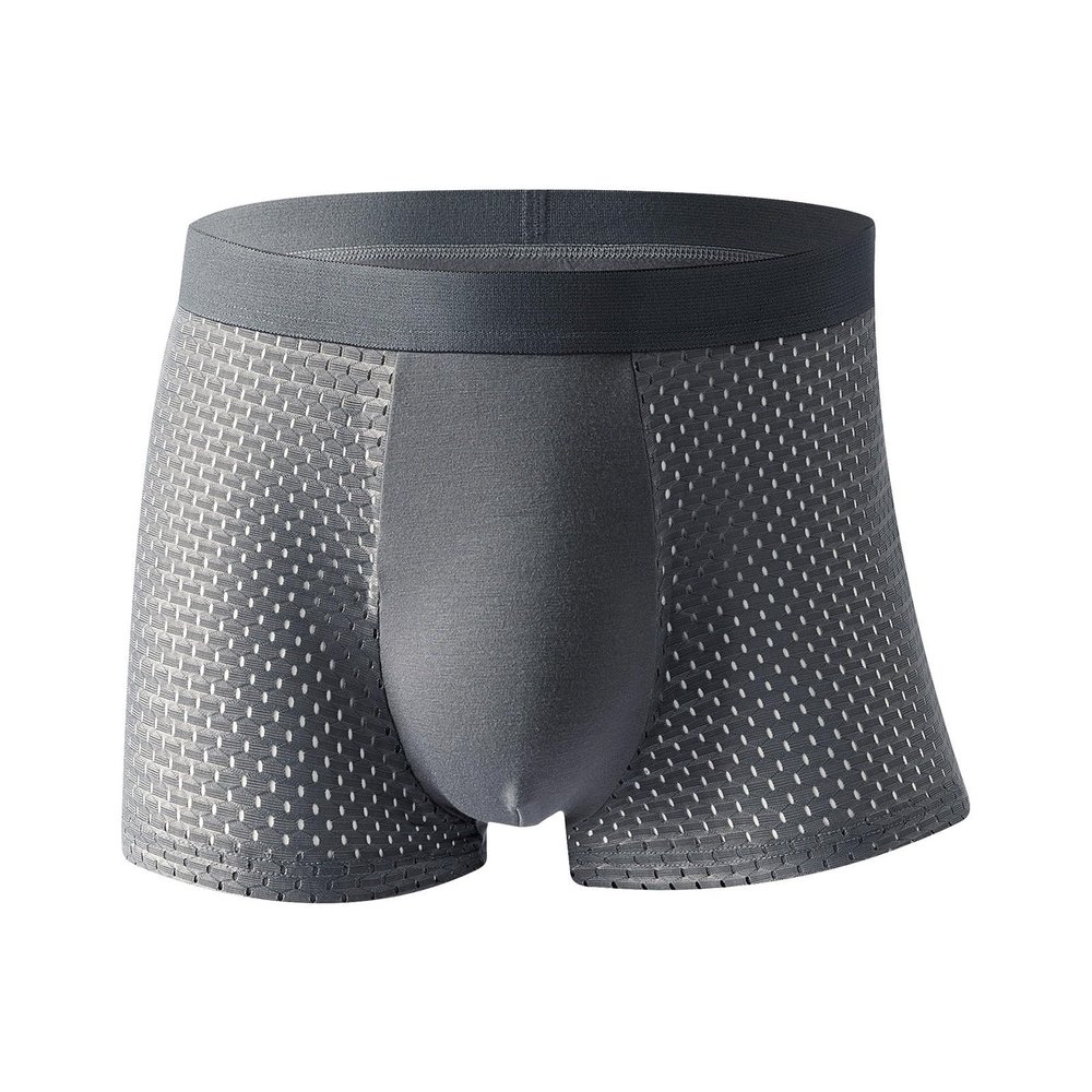 SRZYMJ Men's Boxer Shorts, Soft Breathable Viscose Underwear with Open Fly, Dark Gray