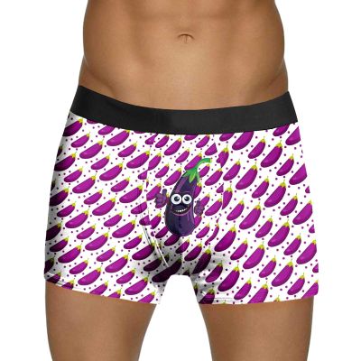 SRZYMJ Men's Cotton Boxer Briefs, Breathable, Soft, Purple