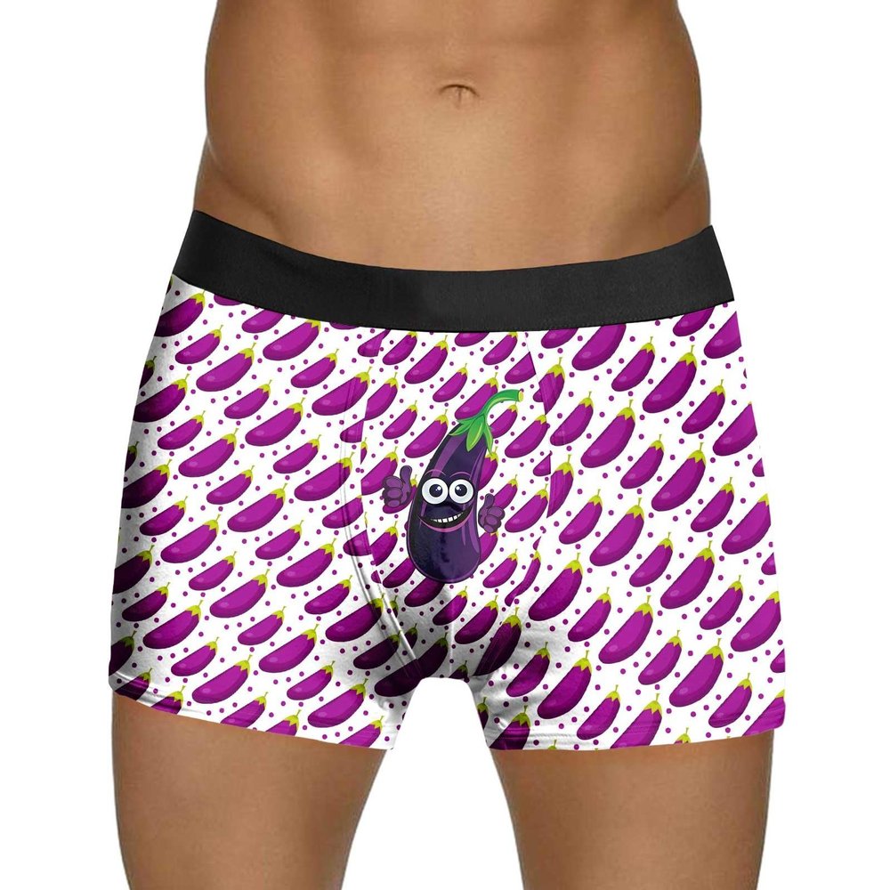 SRZYMJ Men's Cotton Boxer Briefs, Breathable, Soft, Purple