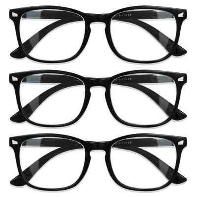 CCVOO Reading Glasses with Blue Light Filter - Unisex (1.75, Black)