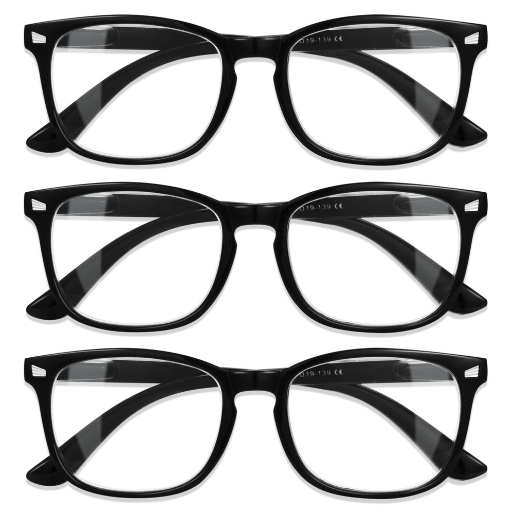 CCVOO Reading Glasses with Blue Light Filter - Unisex (1.75, Black)
