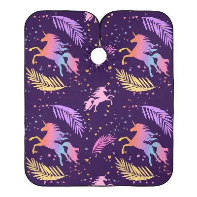 Salon Haircut Cape with Unicorn Heart-Leaf Design